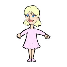 comic cartoon woman with open arms N7