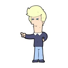 comic cartoon man pointing N8