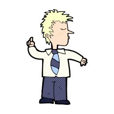 comic cartoon man making his point