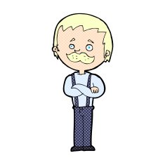 comic cartoon man with mustache N3
