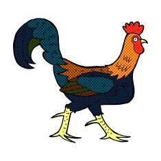 comic cartoon cockerel N3