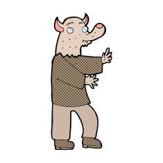 comic cartoon werewolf N4