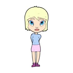 comic cartoon shy girl
