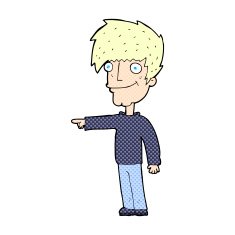 comic cartoon happy man pointing N6
