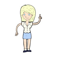 comic cartoon woman with idea N19