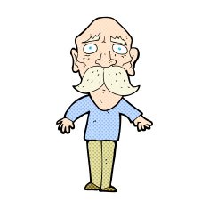 comic cartoon sad old man N2