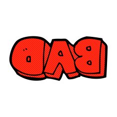 comic cartoon bad sign