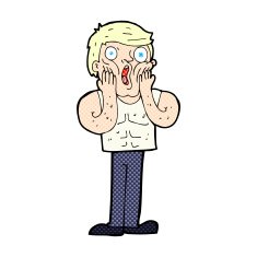 comic cartoon shocked gym man