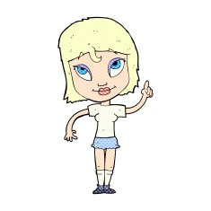 comic cartoon woman with idea N21