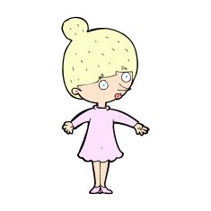 comic cartoon surprised woman N14