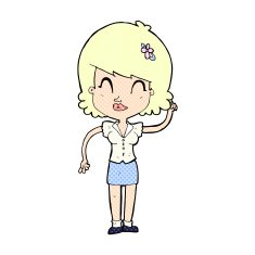 comic cartoon pretty woman with idea N7