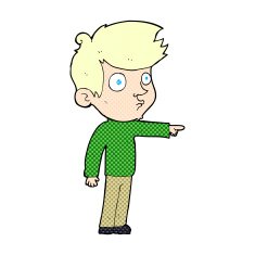 comic cartoon pointing boy N3