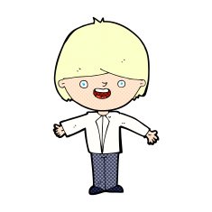 comic cartoon happy boy with open arms N2