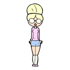 comic cartoon librarian woman