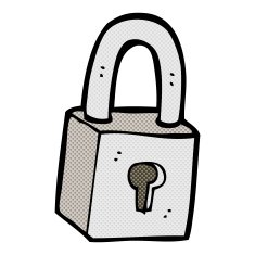 comic cartoon padlock N2