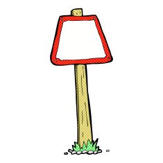 comic cartoon road sign