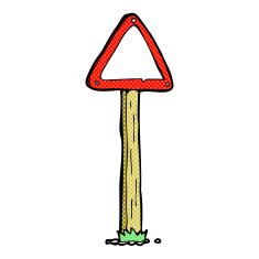 comic cartoon road sign N2