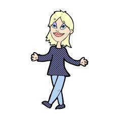 comic cartoon woman with no worries N3