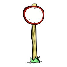 comic cartoon road sign N3