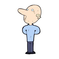 comic cartoon balding man N2