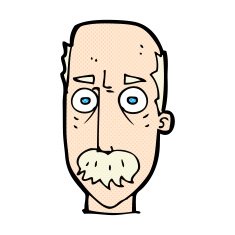 comic cartoon man with mustache N4