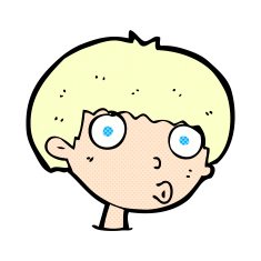 comic cartoon surprised boy