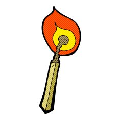 comic cartoon burning match N3