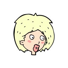 comic cartoon woman looking
