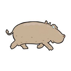comic cartoon hippopotamus