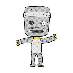 comic cartoon funny old robot
