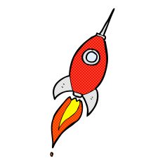 comic cartoon space rocket N5