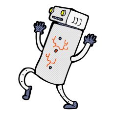 comic cartoon robot N10