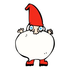 comic cartoon tiny santa