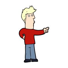 comic cartoon man pointing N11