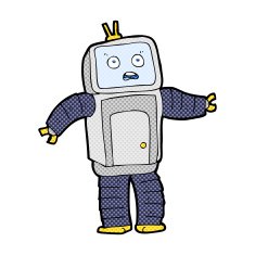 comic cartoon funny robot N5