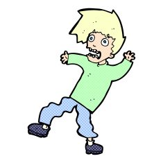 comic cartoon terrified man N15