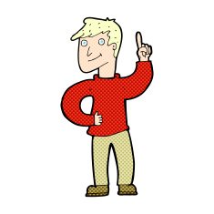 comic cartoon man with great idea N3