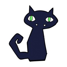 comic cartoon black cat