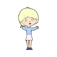 comic cartoon worried woman N5
