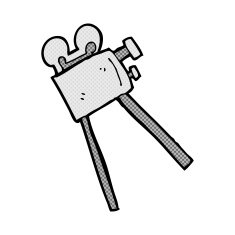 comic cartoon movie camera