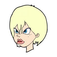 comic cartoon annoyed woman N13
