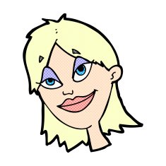 comic cartoon happy woman N16