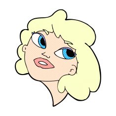 comic cartoon happy woman N17