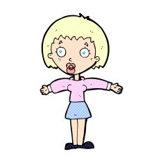 comic cartoon shocked woman N6