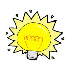 comic cartoon electric light bulb N4