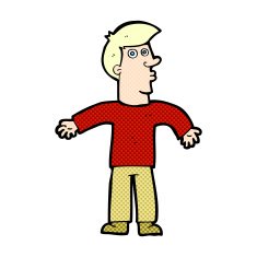 comic cartoon man shrugging shoulders N3
