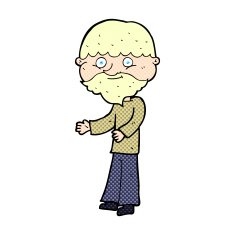 comic cartoon happy bearded man
