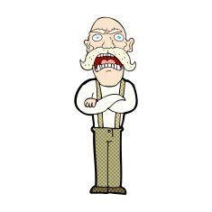 comic cartoon shocked old man N3