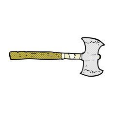 comic cartoon double sided axe