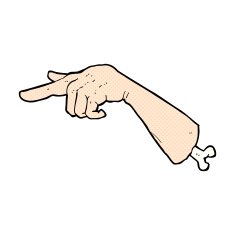 comic cartoon halloween pointing hand